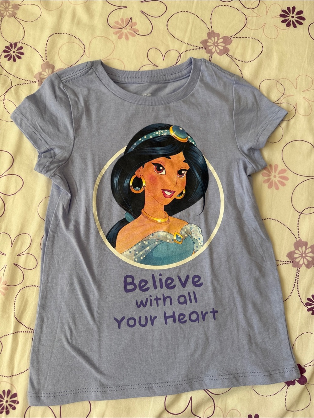 Disney Purple Jasmine Graphic Tee - Believe With All Your Heart